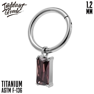 Кольцо-кликер с подвеской Square Cherry 1.2 мм (16 G)