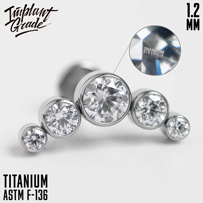 Накрутка-кластер 5K Crystal Swarovski 1.2 мм