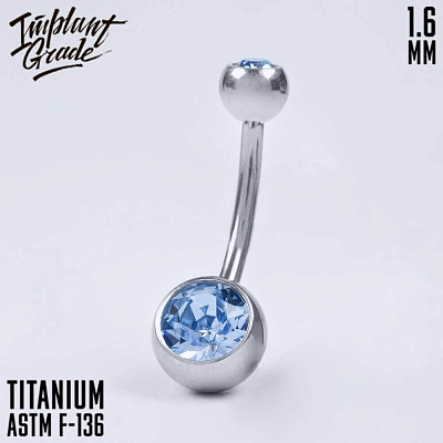 Банан Light Sapphire 2 Gem 1.6 мм (14 G)
