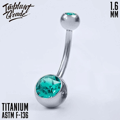 Банан Blue Zircon 2 Gem 1.6 мм (14 G)